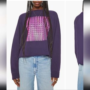 MOTHER Deep Purple Sweatshirt with Vibrant Pink Design